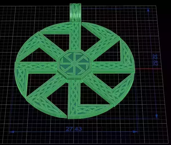 Slavic Kolovrat pendant with celtic knot