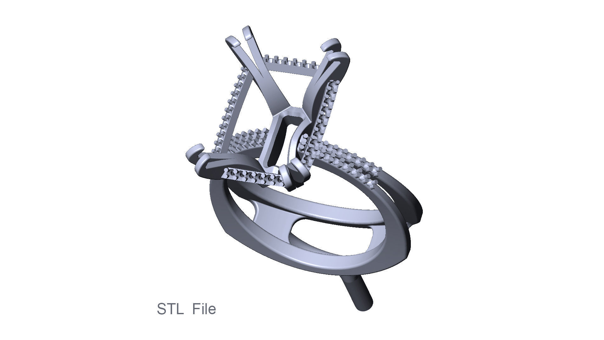3D model Solitaire Radiant Cut EL Ring-PV 3D print model_10
