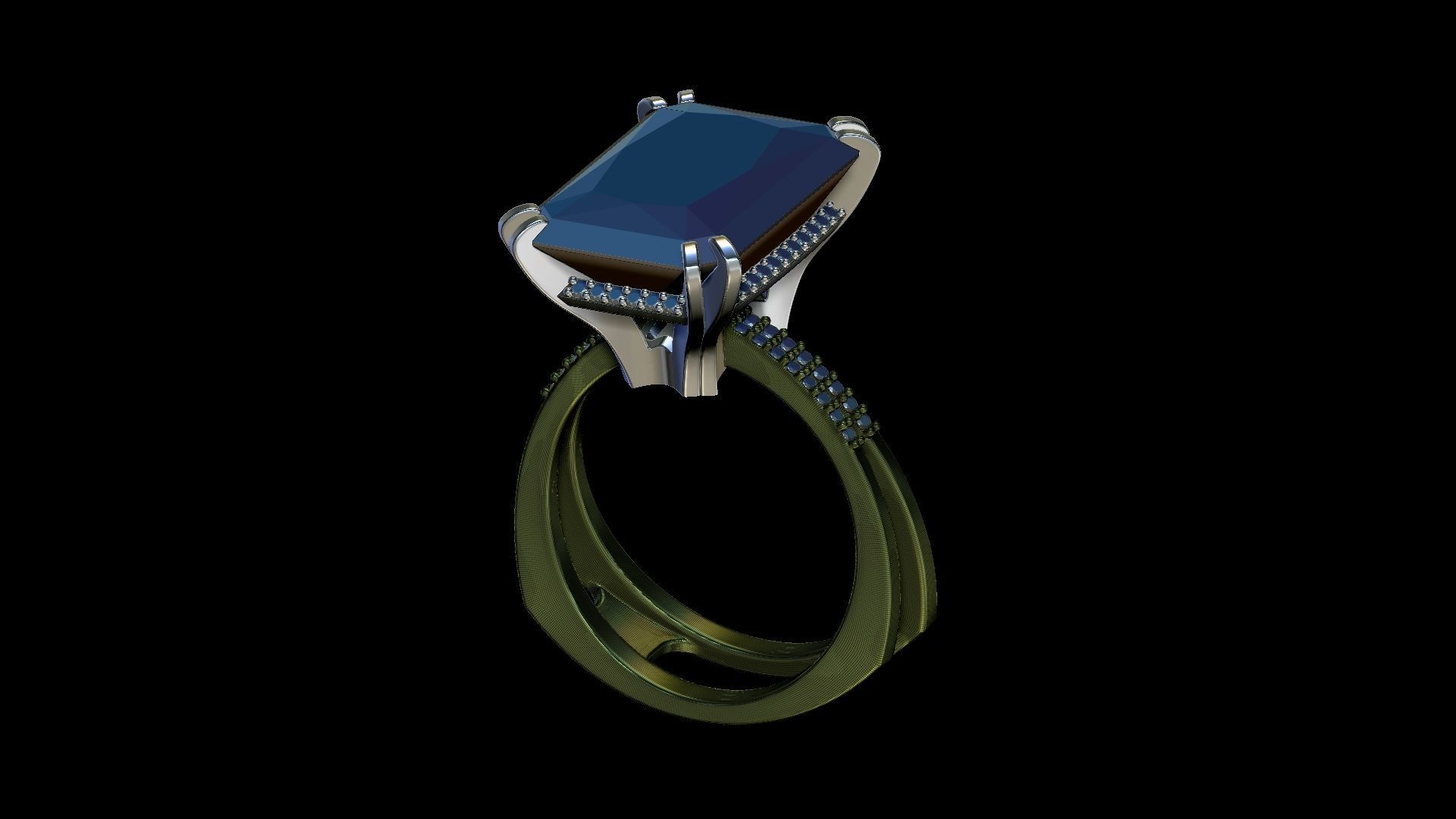 3D model Solitaire Radiant Cut EL Ring-PV 3D print model_9