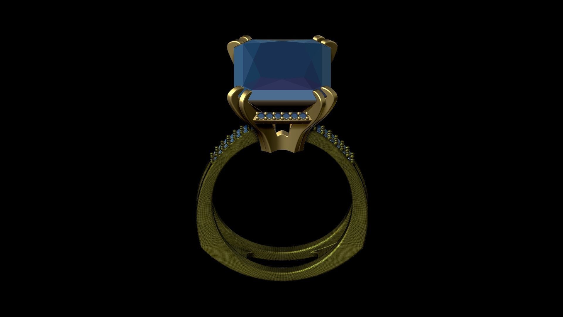 3D model Solitaire Radiant Cut EL Ring-PV 3D print model_8