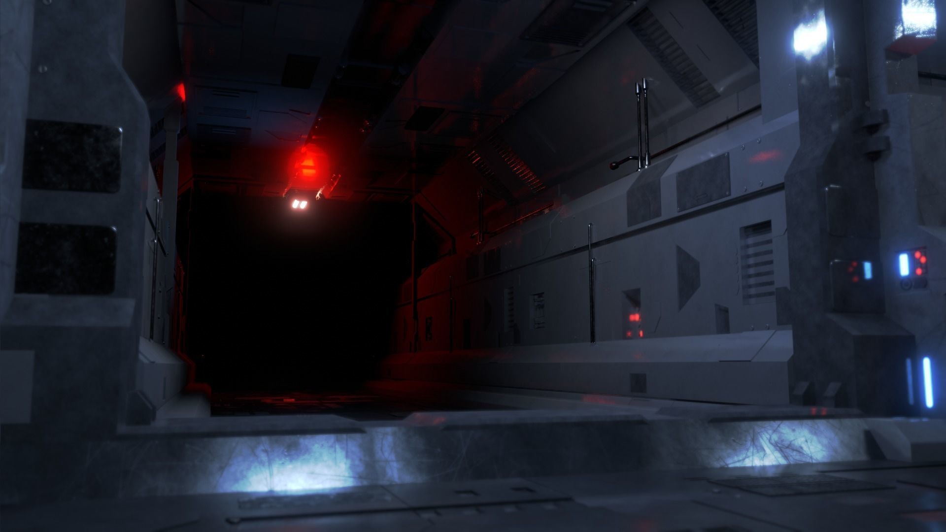 Dark Sci-Fi Corridor 3D model_12