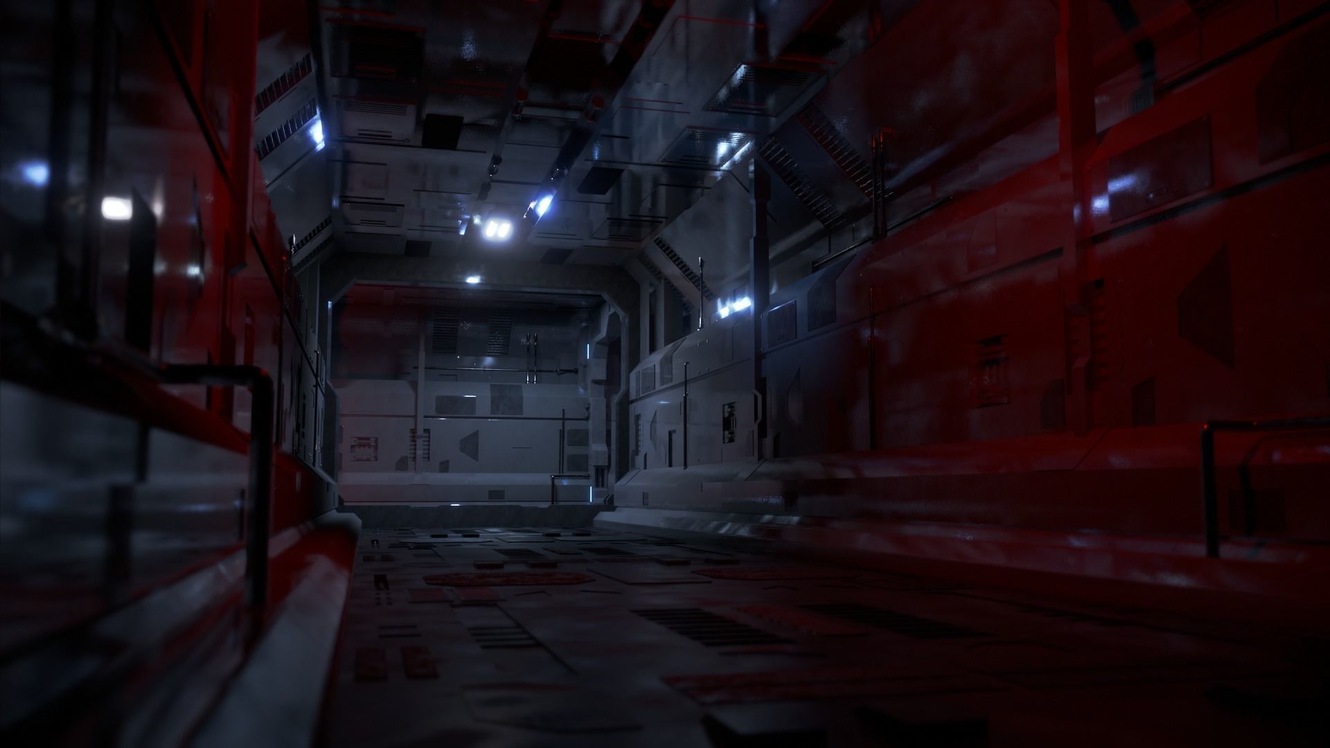 Dark Sci-Fi Corridor 3D model_8