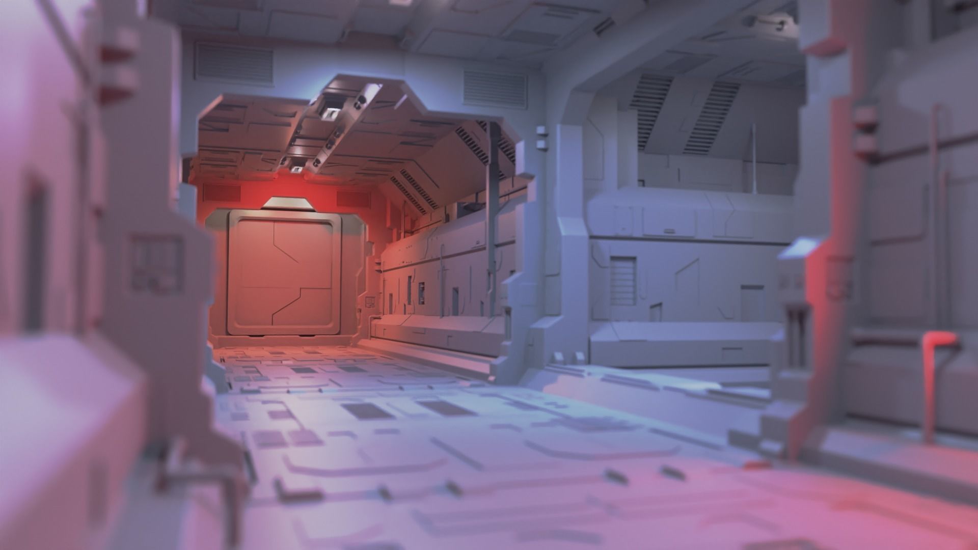 Dark Sci-Fi Corridor 3D model_16