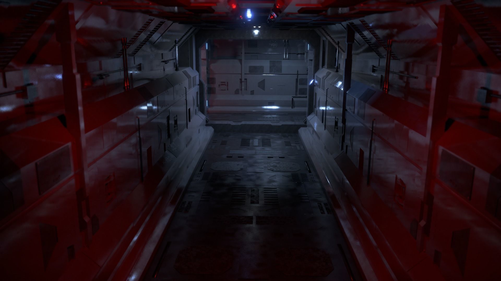 Dark Sci-Fi Corridor 3D model_9