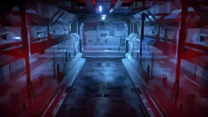 Dark Sci-Fi Corridor 3D model
