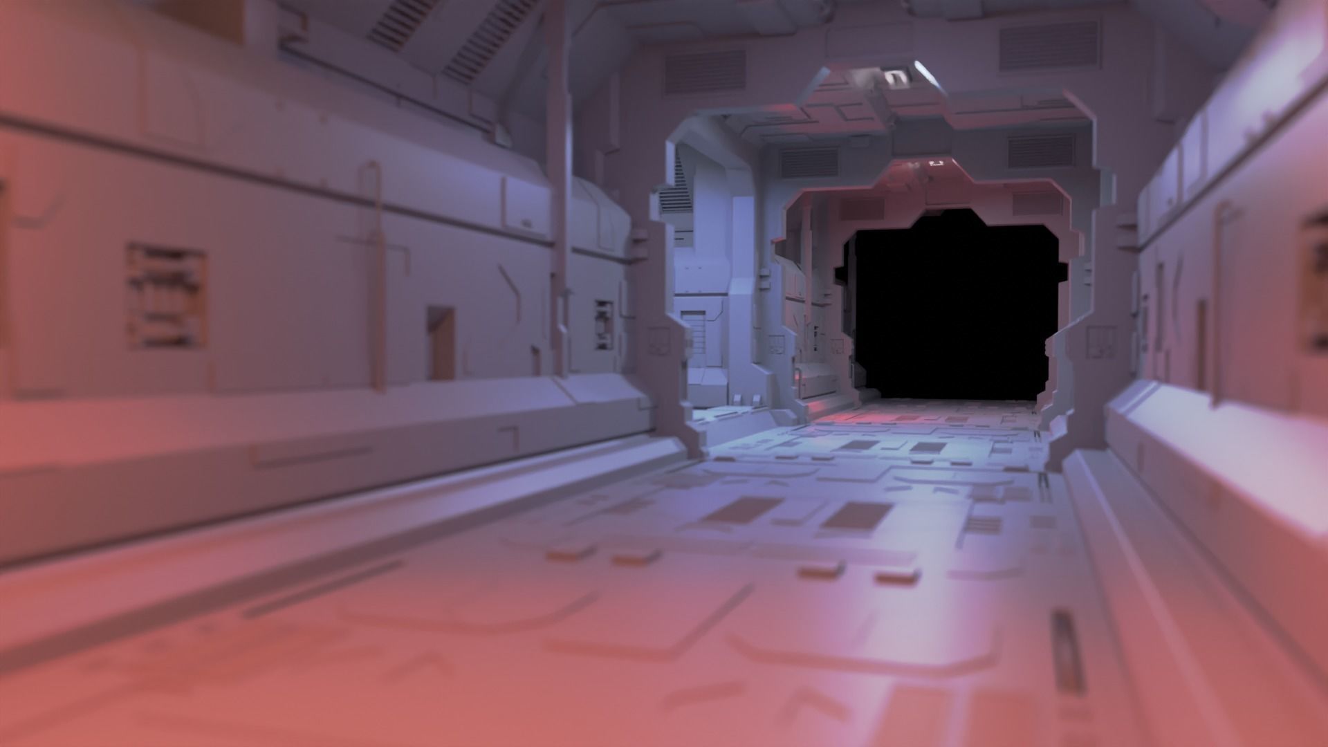 Dark Sci-Fi Corridor 3D model_17