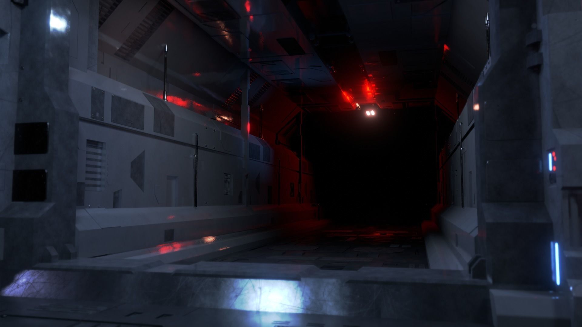 Dark Sci-Fi Corridor 3D model_5