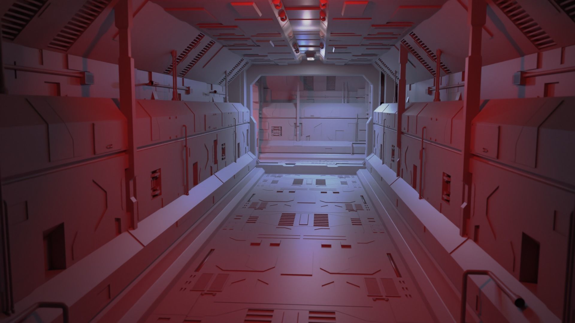 Dark Sci-Fi Corridor 3D model_19
