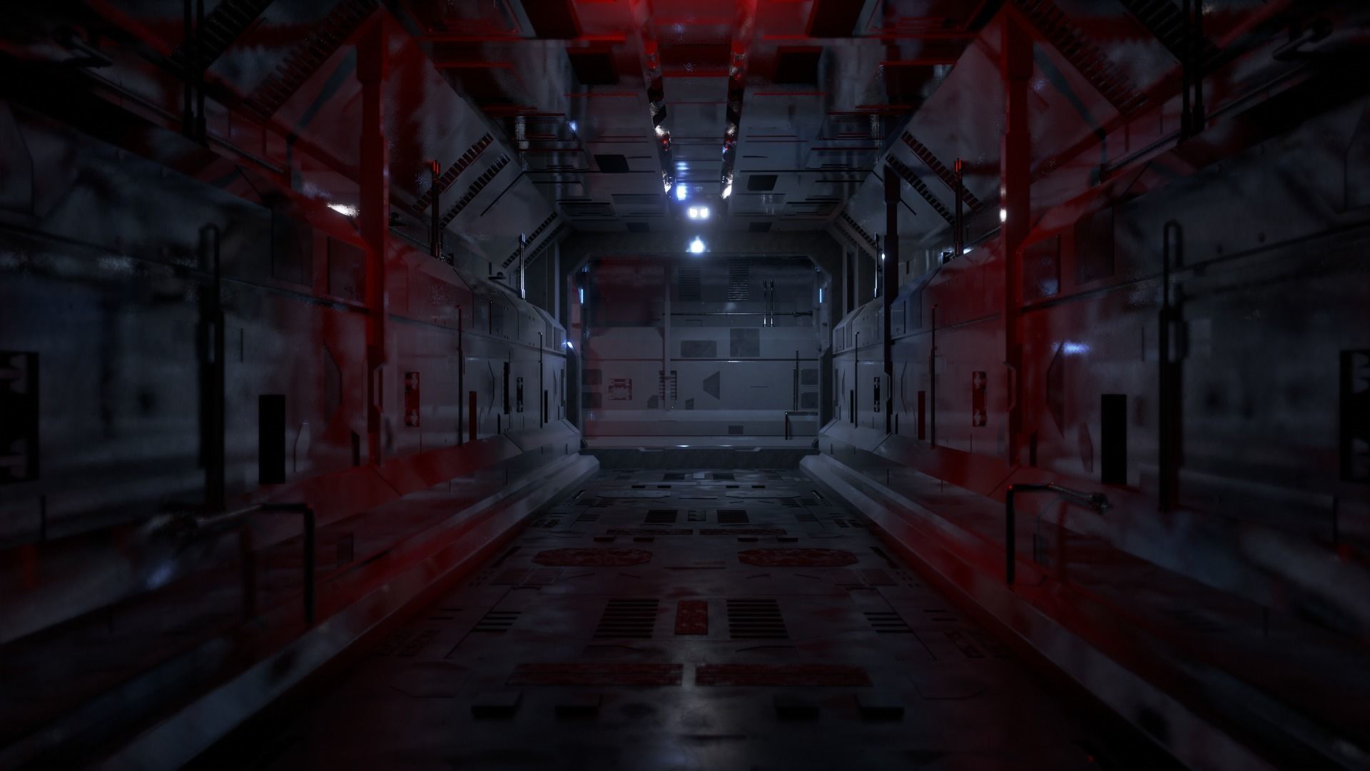Dark Sci-Fi Corridor 3D model_6