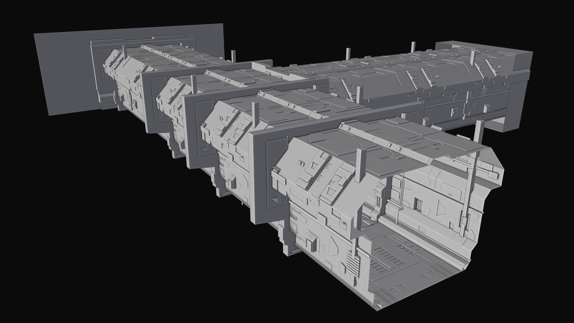 Dark Sci-Fi Corridor 3D model_20