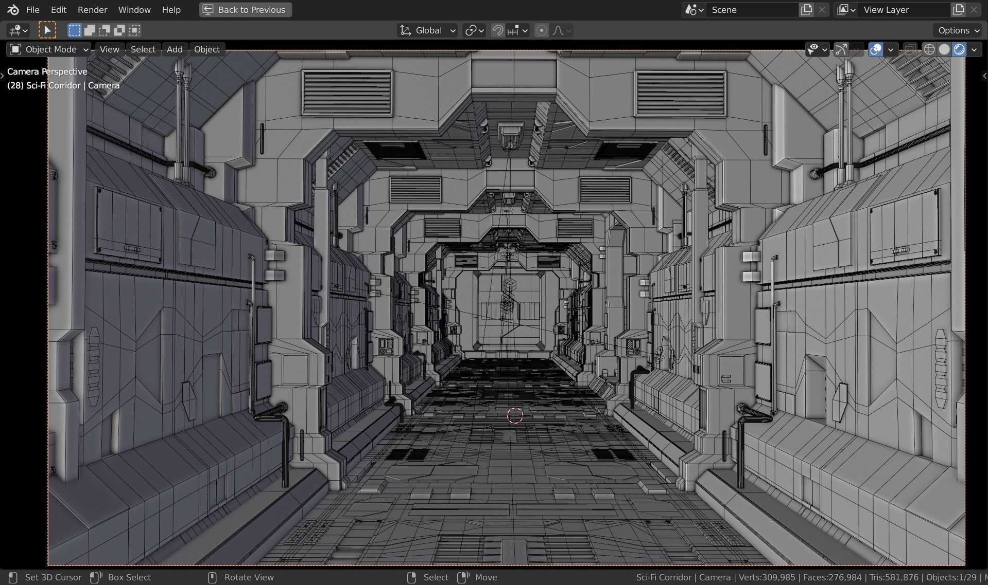 Dark Sci-Fi Corridor 3D model_24