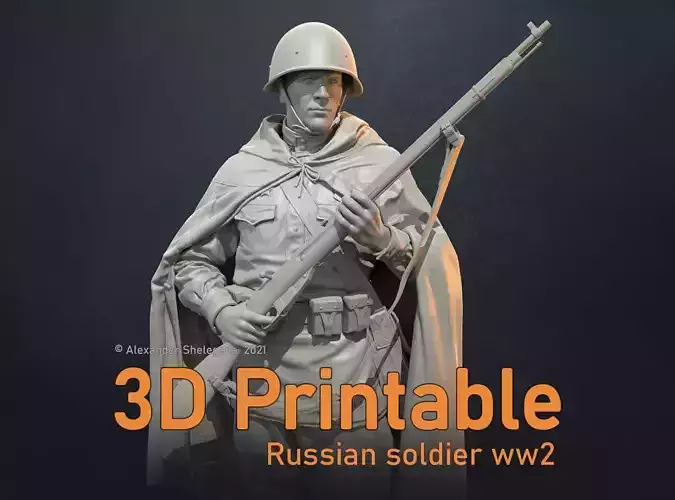 Russian soldier ww2 1 16 scale 3D print model