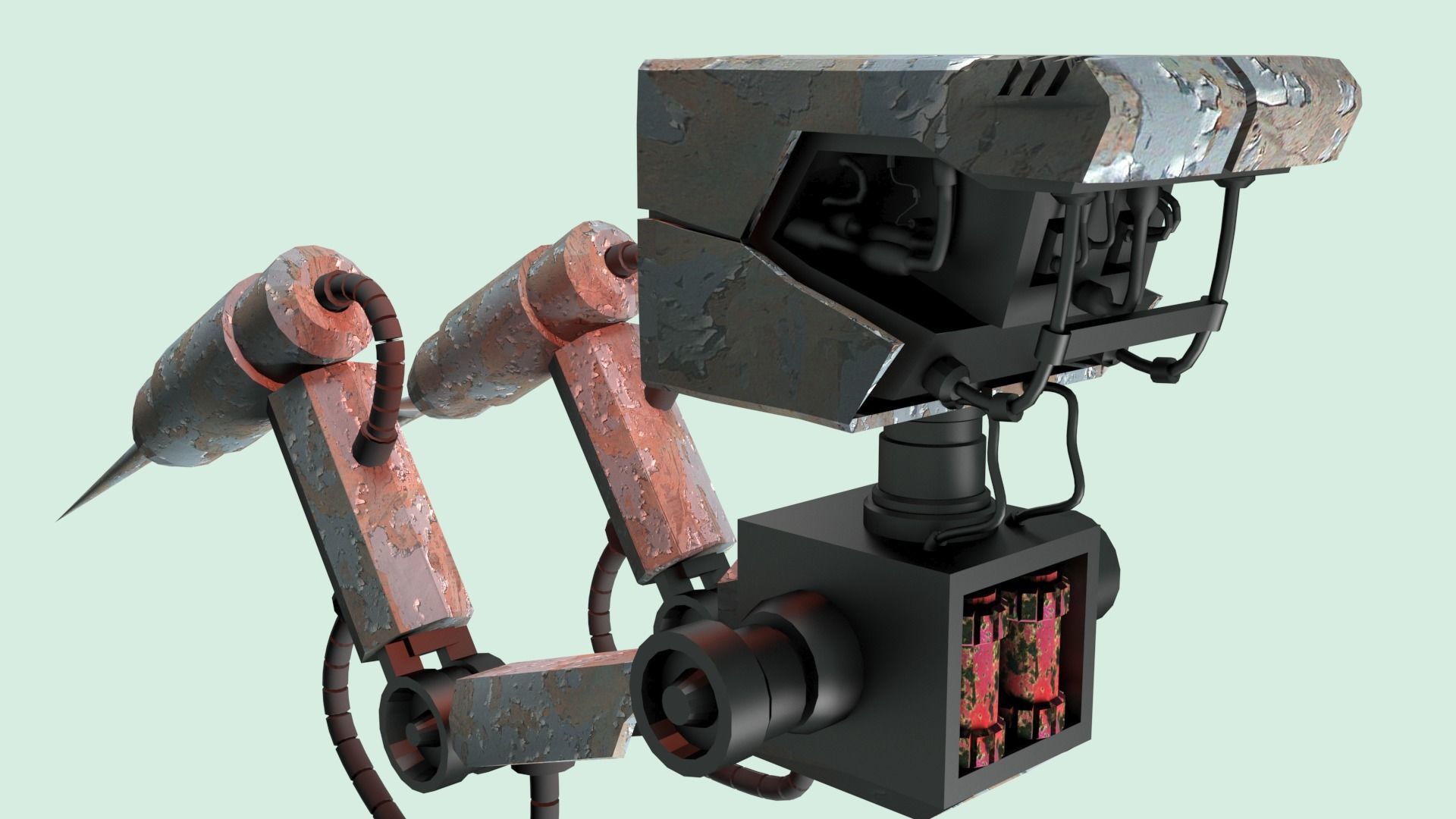 Robot star wars weapon 3D model_7