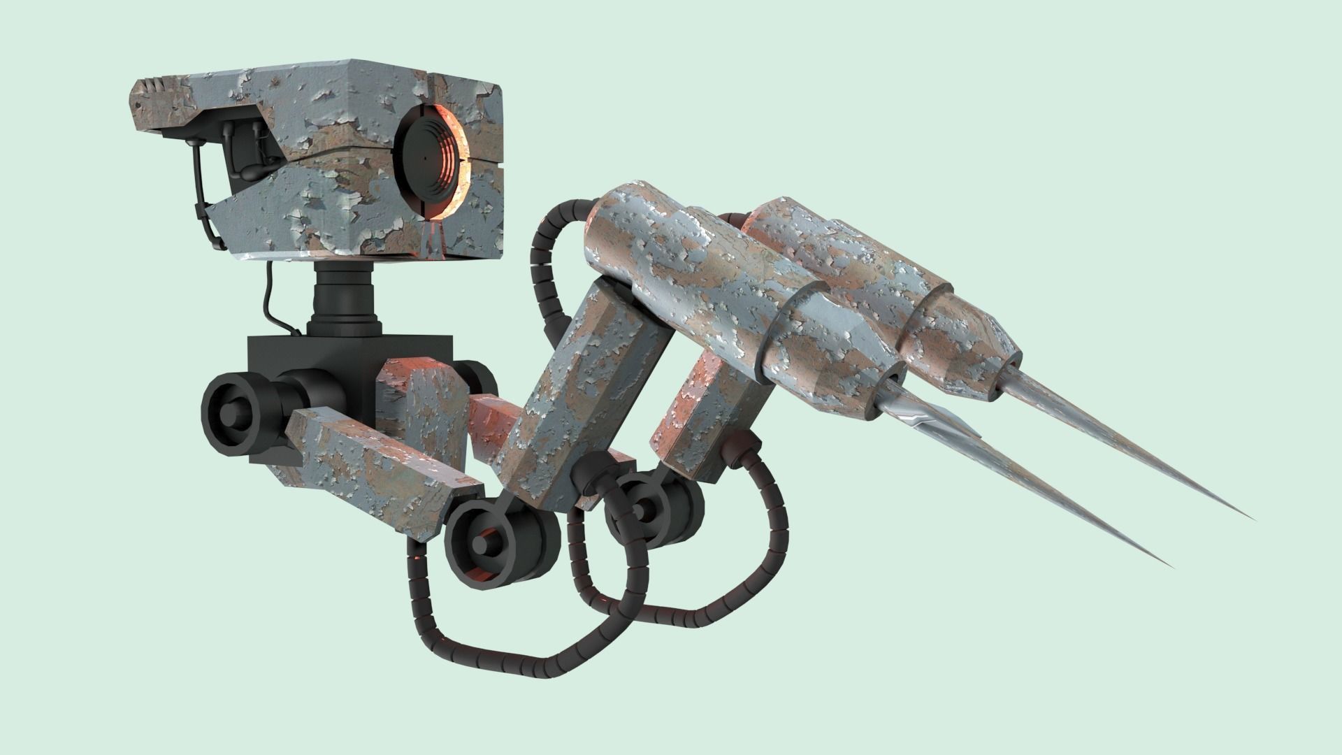 Robot star wars weapon 3D model_6
