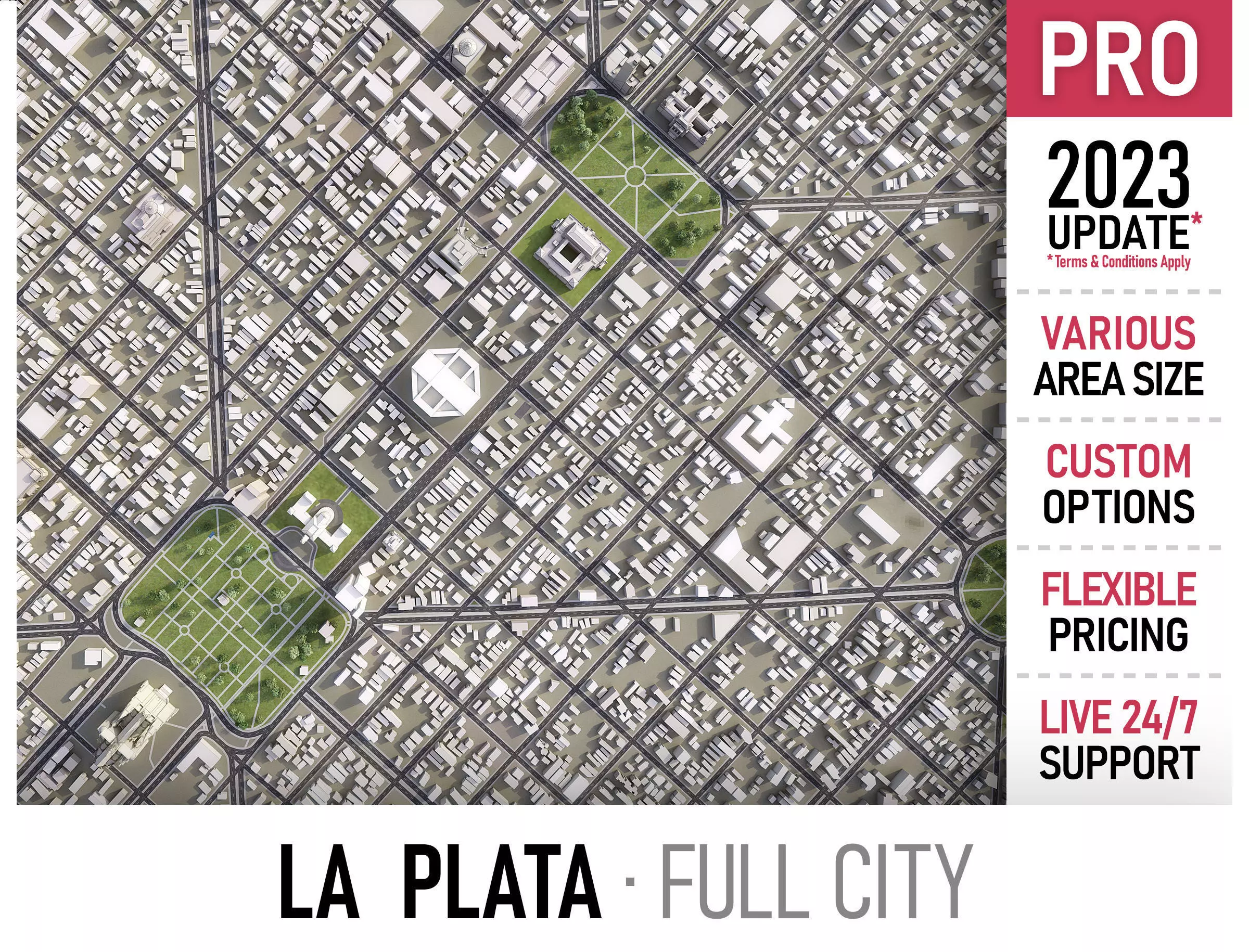 La Plata Low-poly 3D model