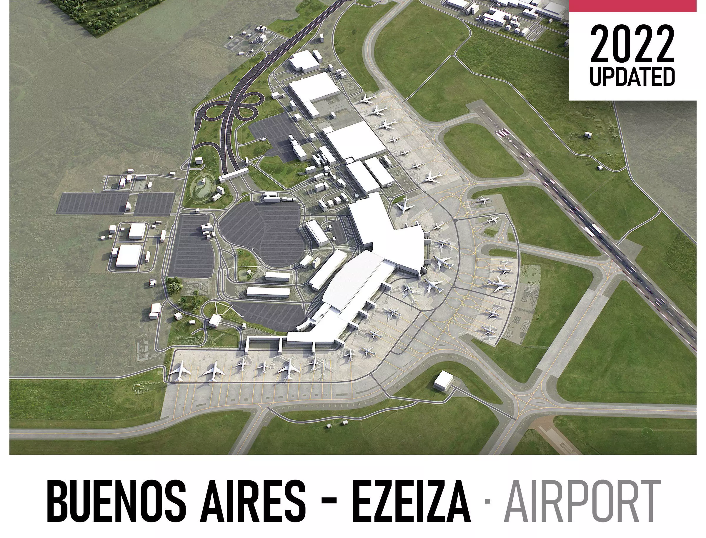 Buenos Aires Airport Low-poly 3D model_0
