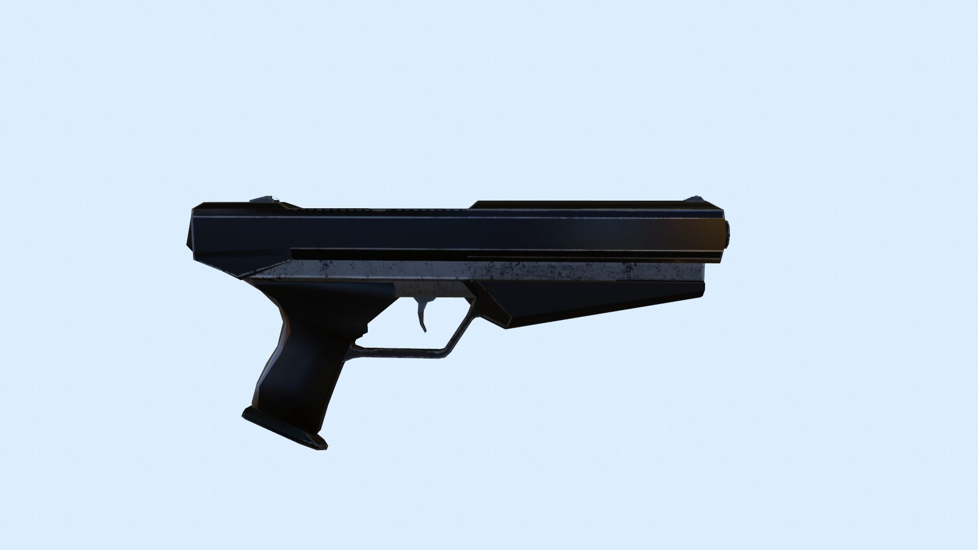 Sci-fi gun Low-poly 3D model_5