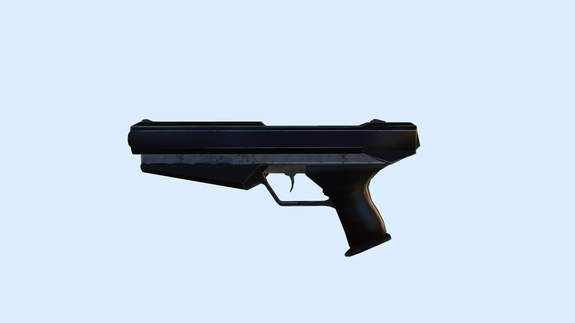 Sci-fi gun Low-poly 3D model_0