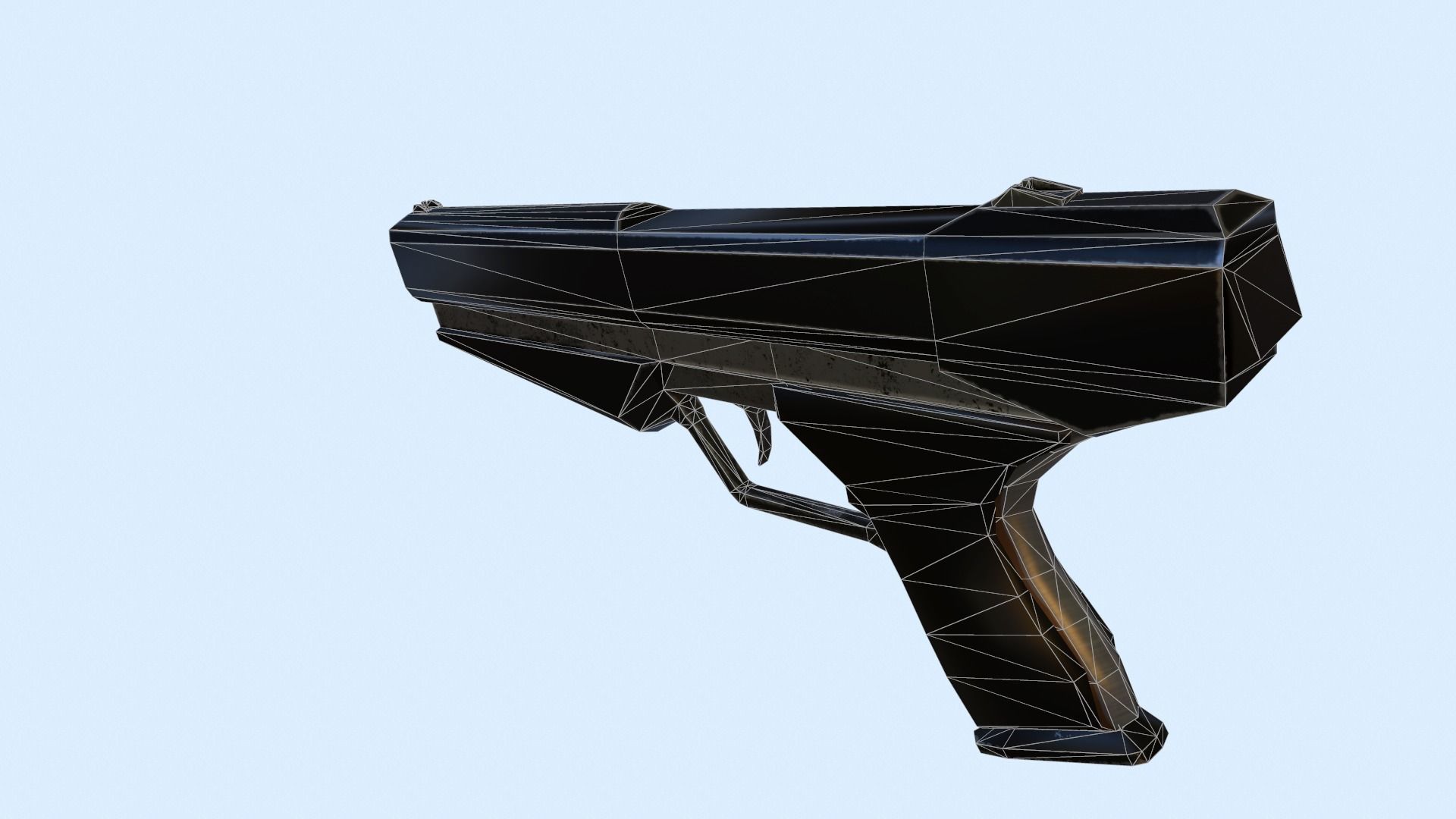 Sci-fi gun Low-poly 3D model_11