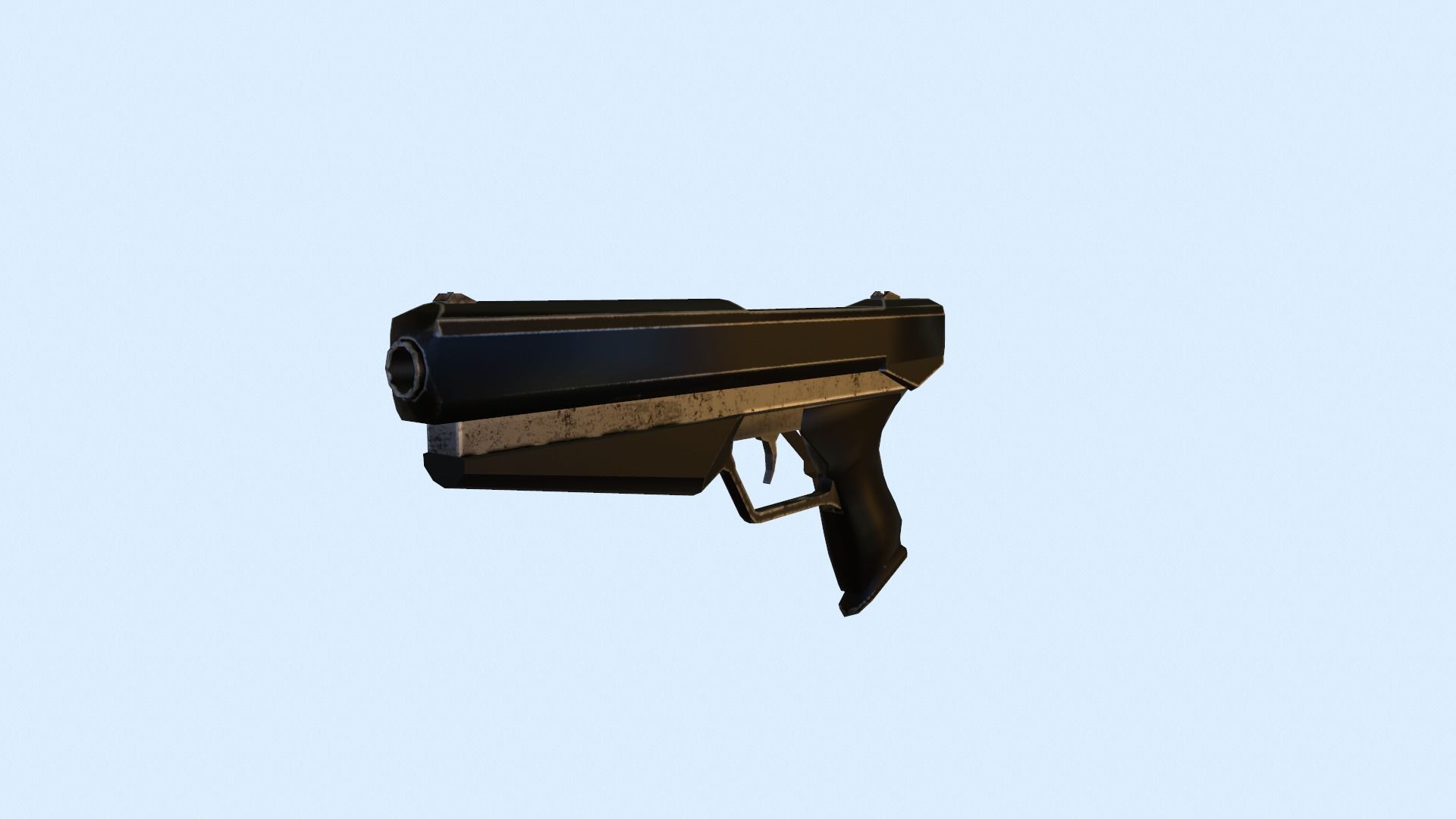 Sci-fi gun Low-poly 3D model_1