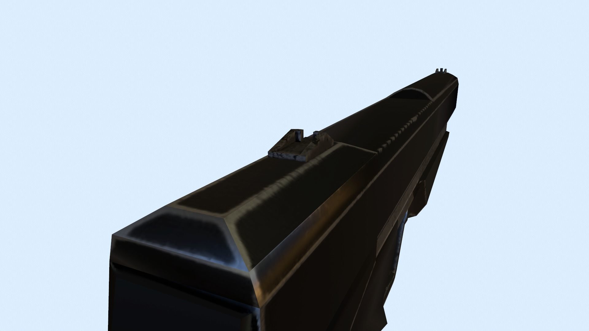 Sci-fi gun Low-poly 3D model_7