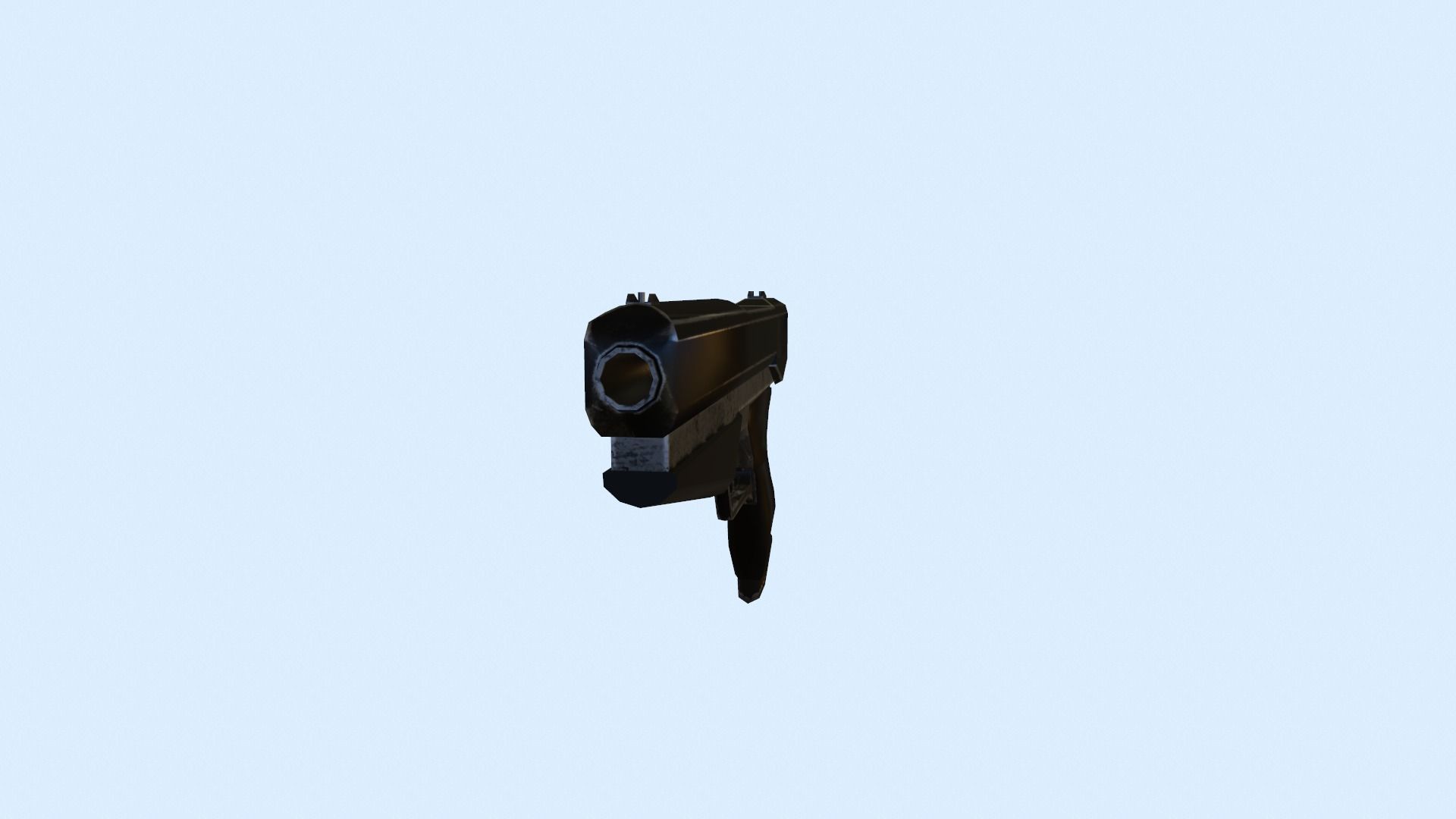 Sci-fi gun Low-poly 3D model_2