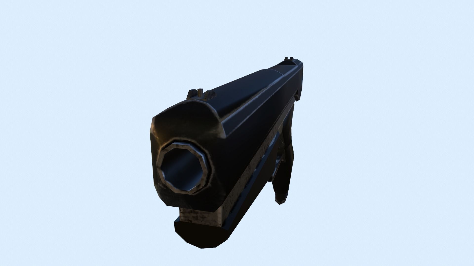 Sci-fi gun Low-poly 3D model_8