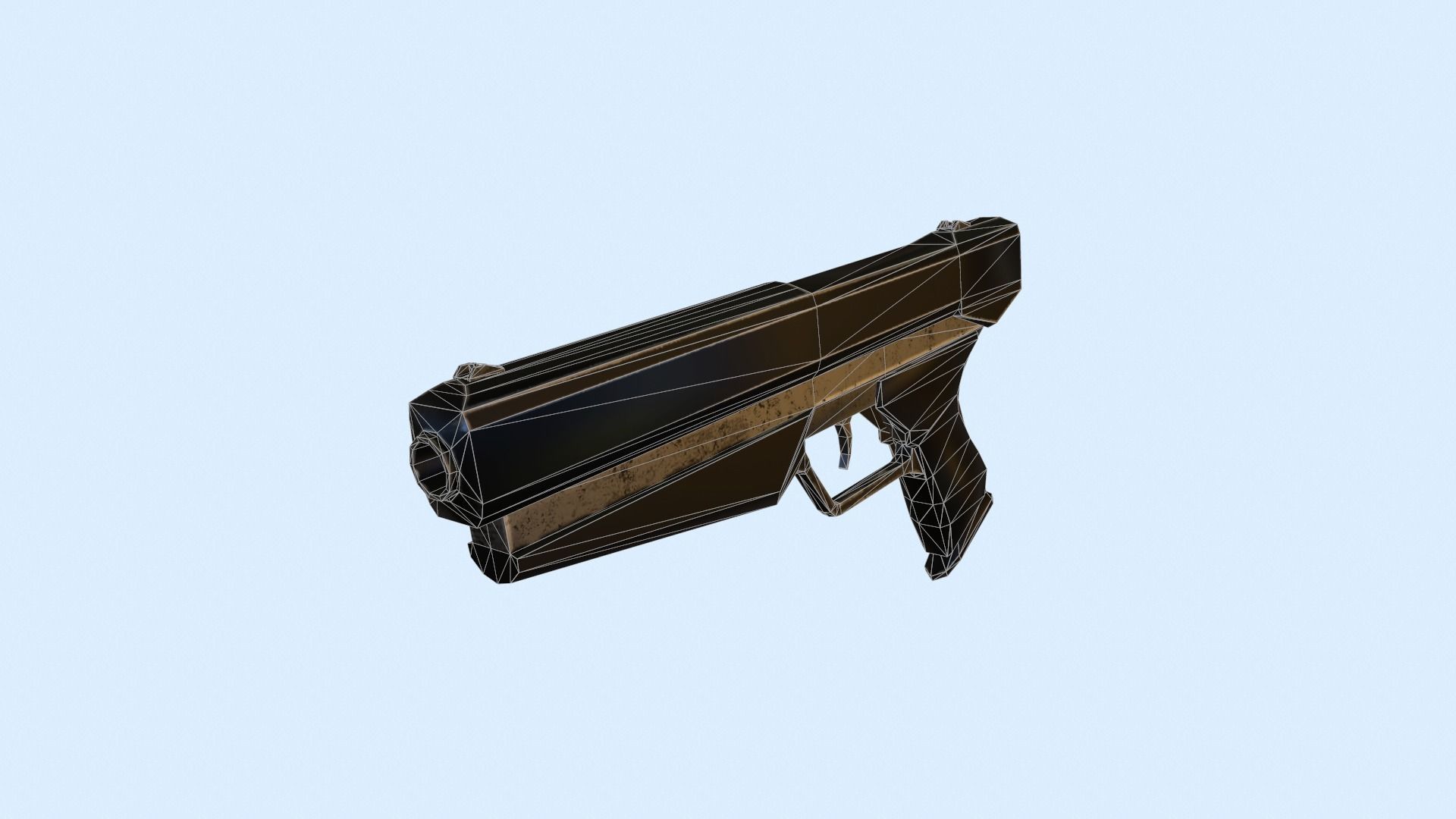 Sci-fi gun Low-poly 3D model_9