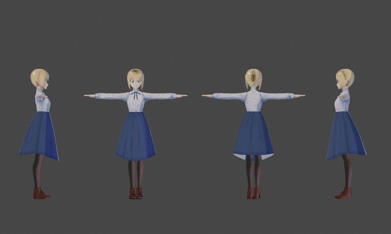 Saber - Fate 3D model_2