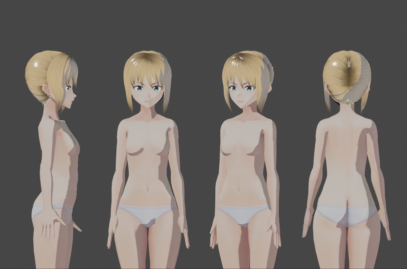 Saber - Fate 3D model_4
