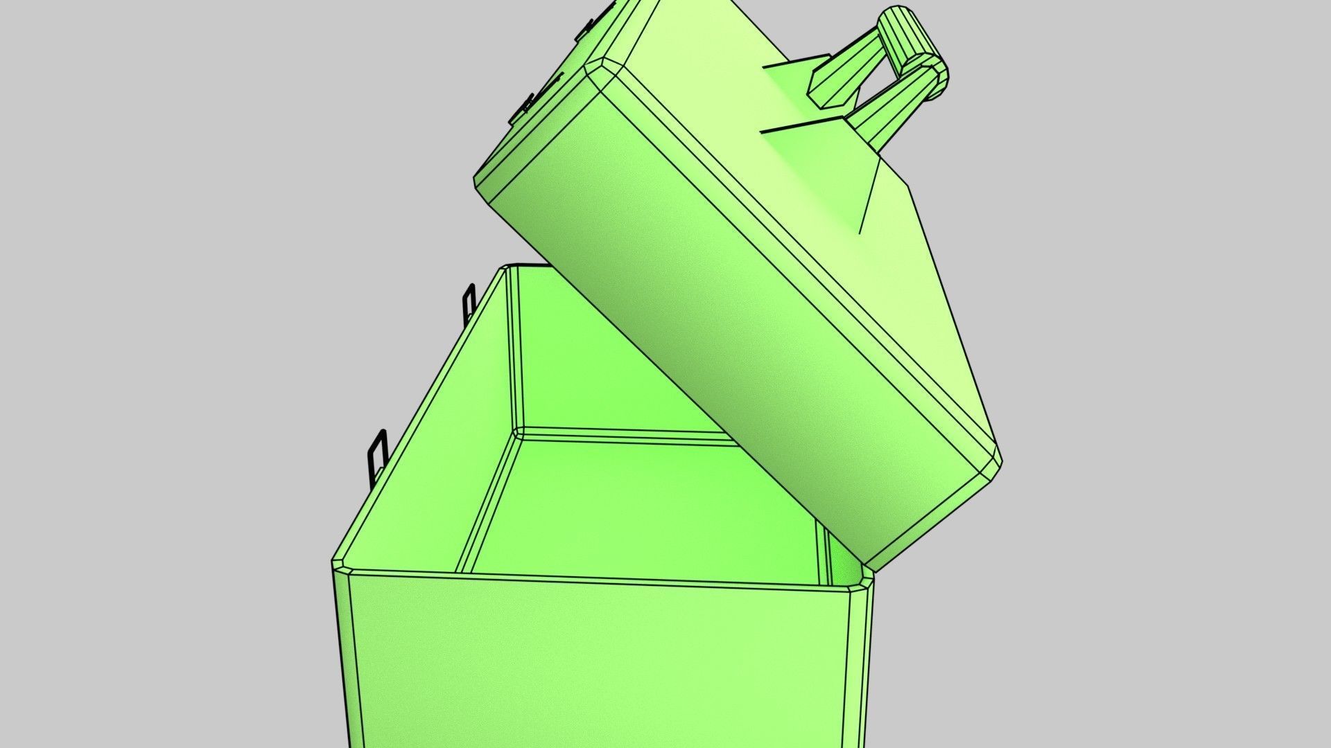 Metal Tool Box Low-poly 3D model_7