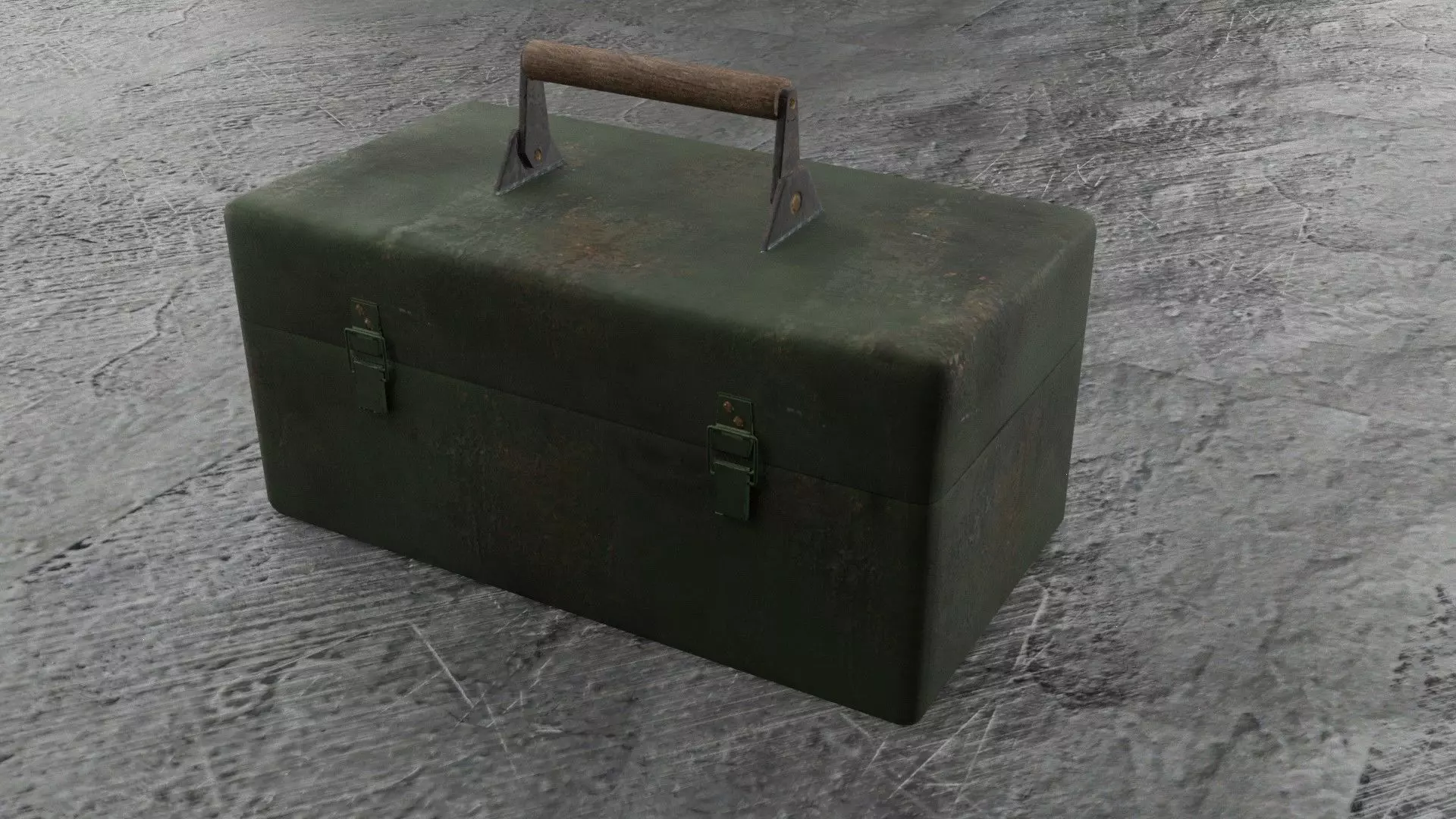 Metal Tool Box Low-poly 3D model_0