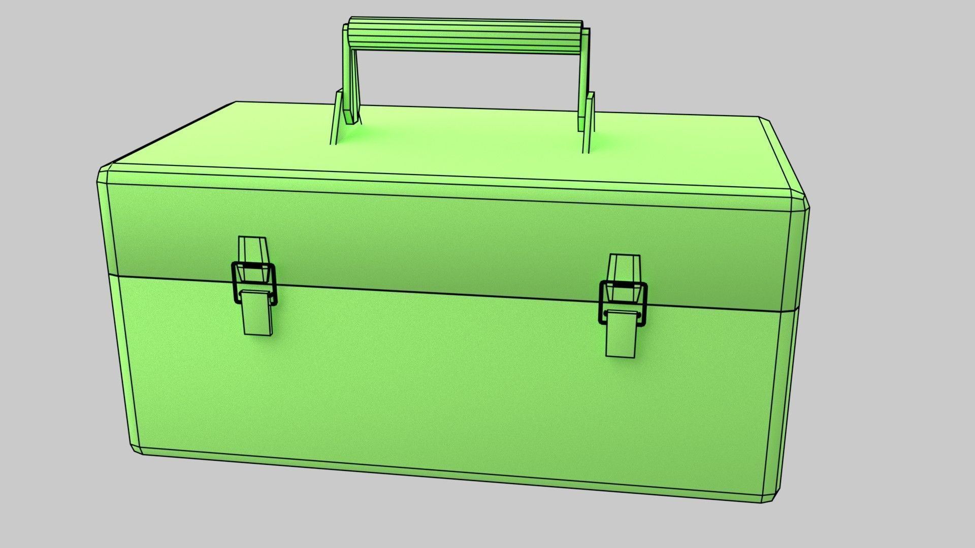 Metal Tool Box Low-poly 3D model_5