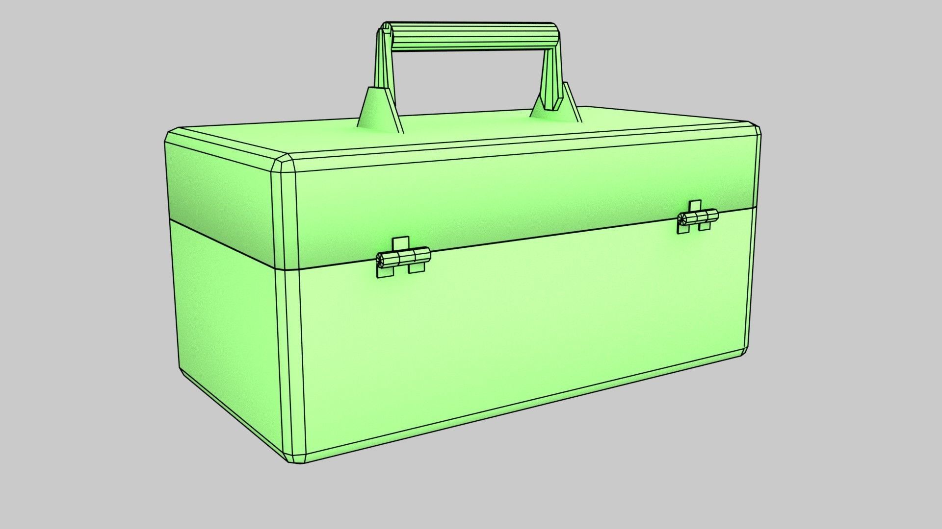 Metal Tool Box Low-poly 3D model_6