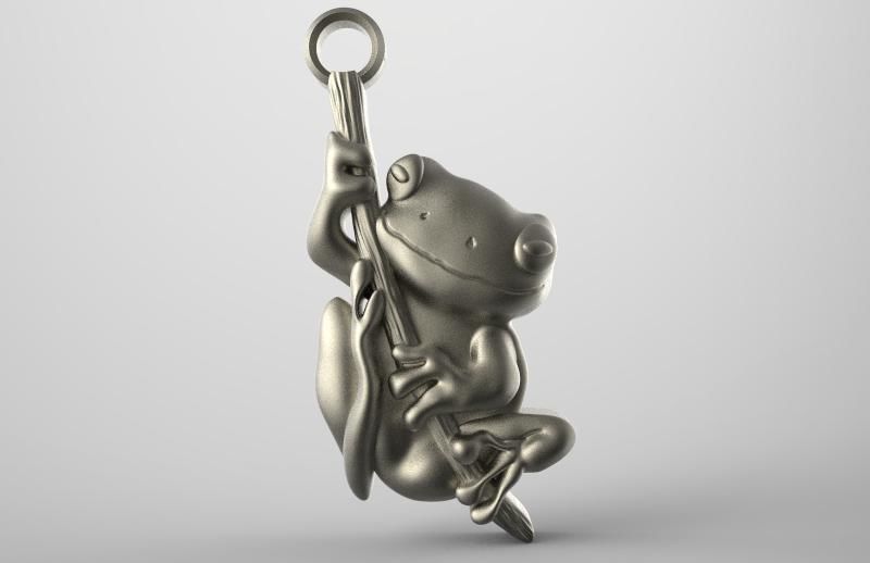 Frog pendant  3D print model_4