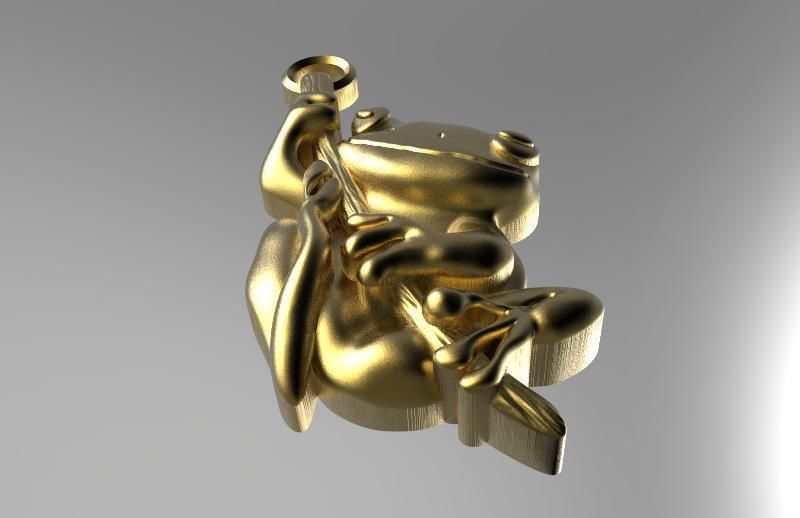 Frog pendant  3D print model_3