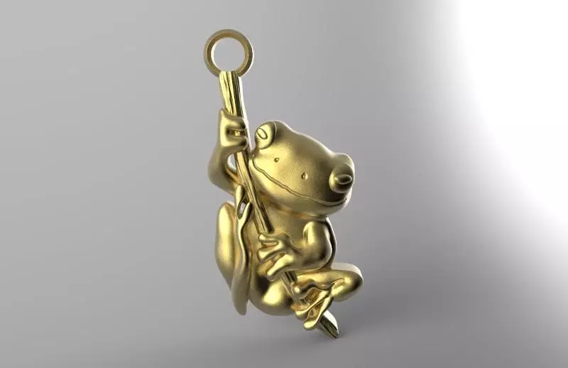 Frog pendant  3D print model_0