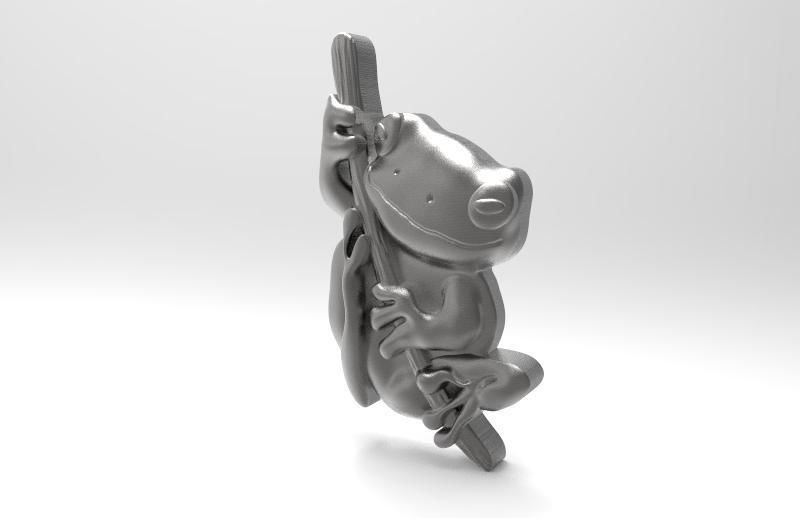 Frog pendant  3D print model_6