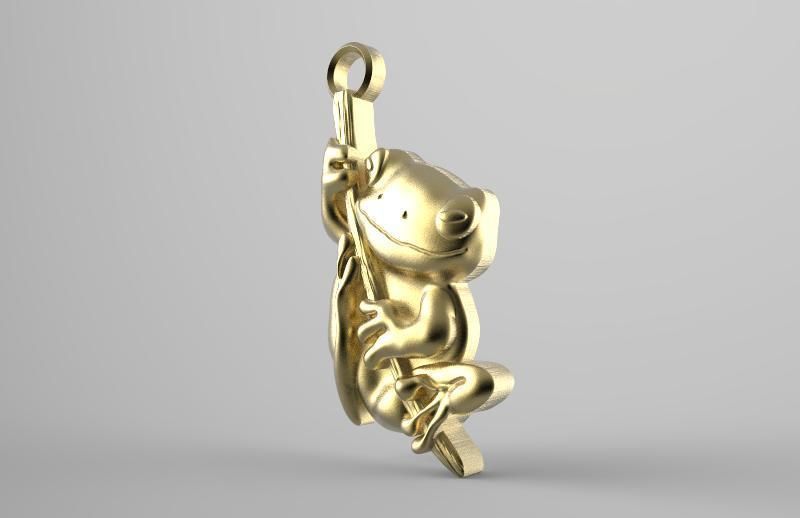 Frog pendant  3D print model_2