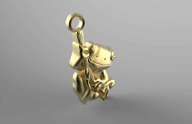 Frog pendant  3D print model_1