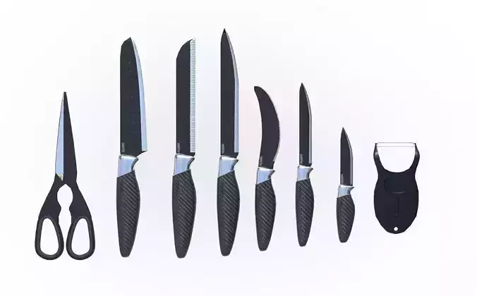 KITCHEN KNIVES Low-poly 3D model
