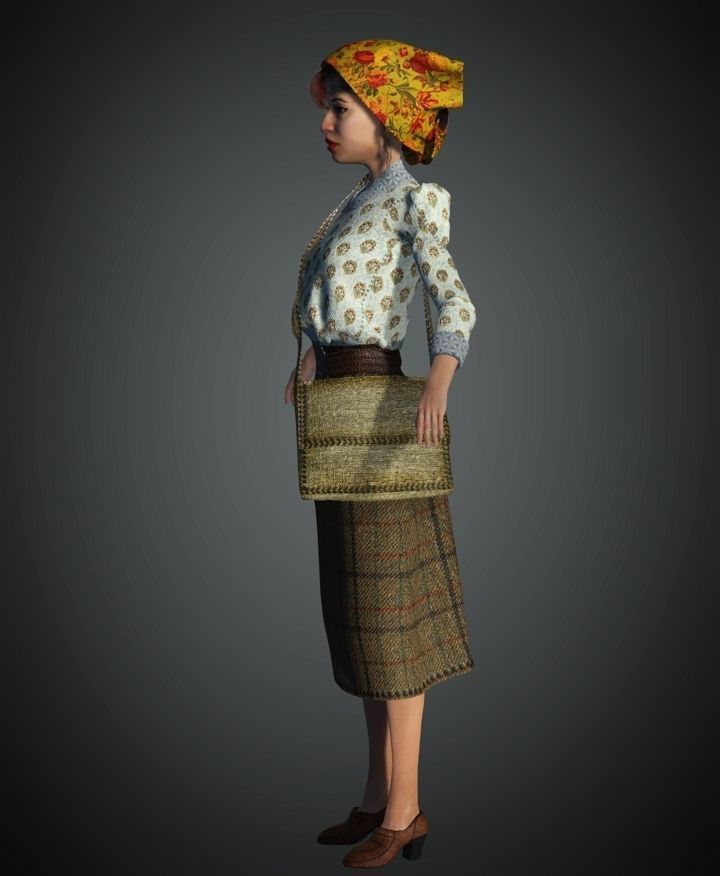 WWII A Country Girl 3D model_5
