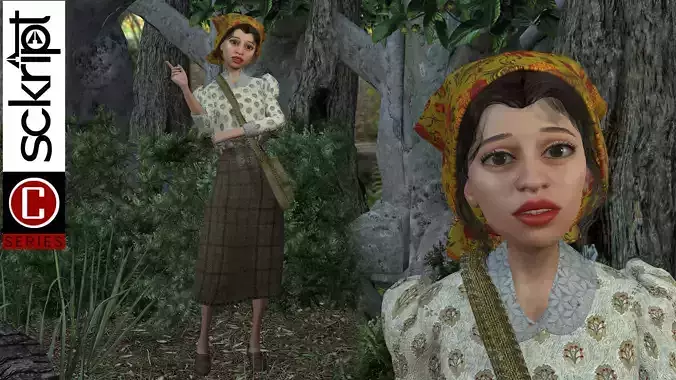 WWII A Country Girl 3D model