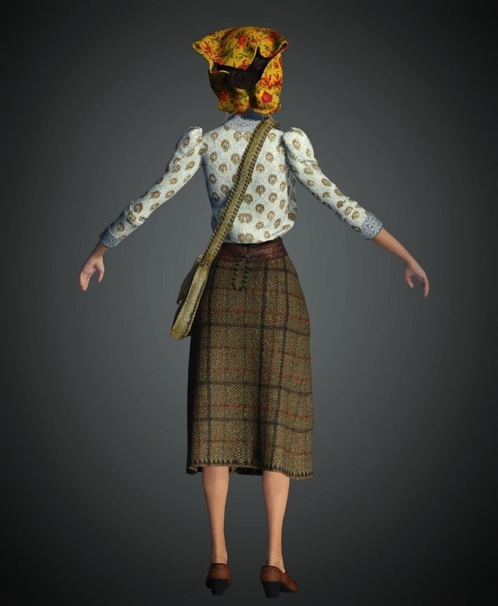 WWII A Country Girl 3D model_6
