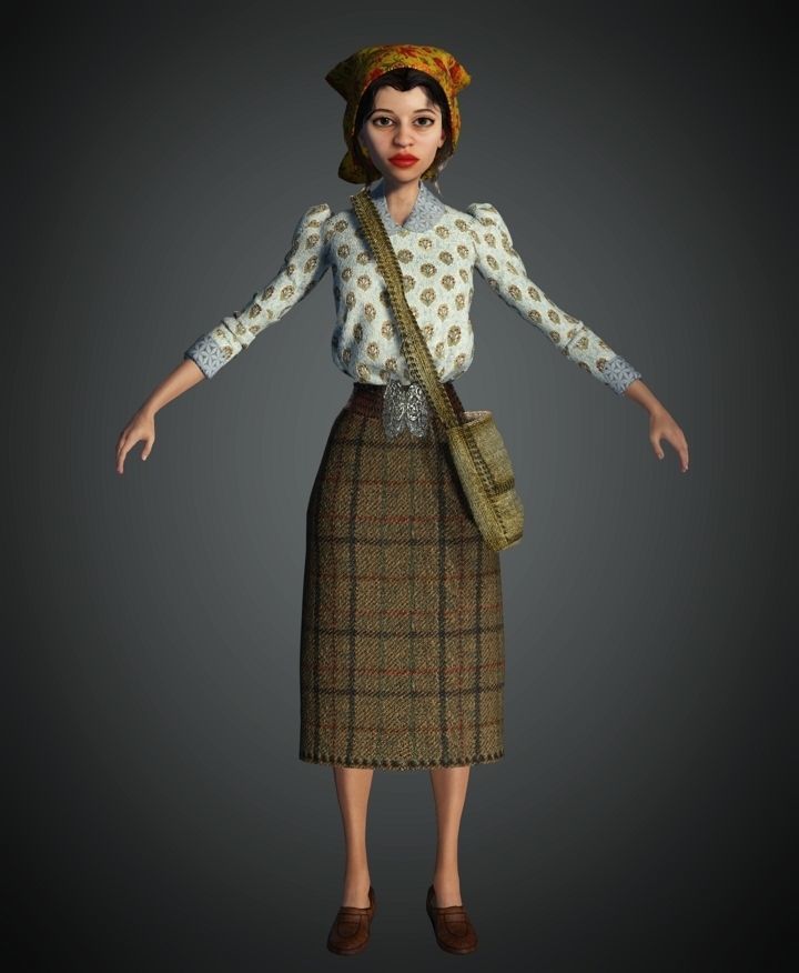 WWII A Country Girl 3D model_4