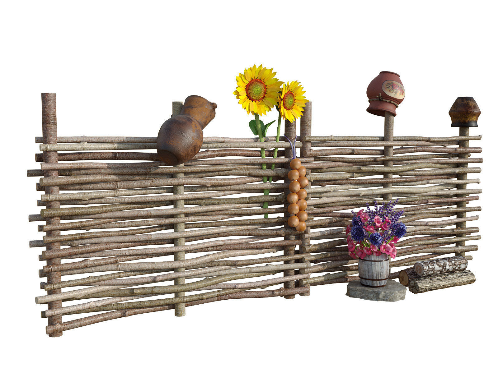 Woven hedge 3D model