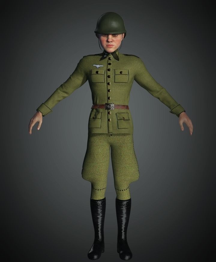 WWII German Soldier 3D model_4