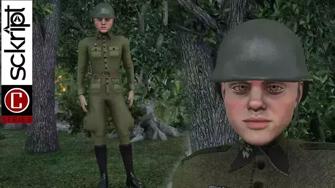 WWII German Soldier 3D model
