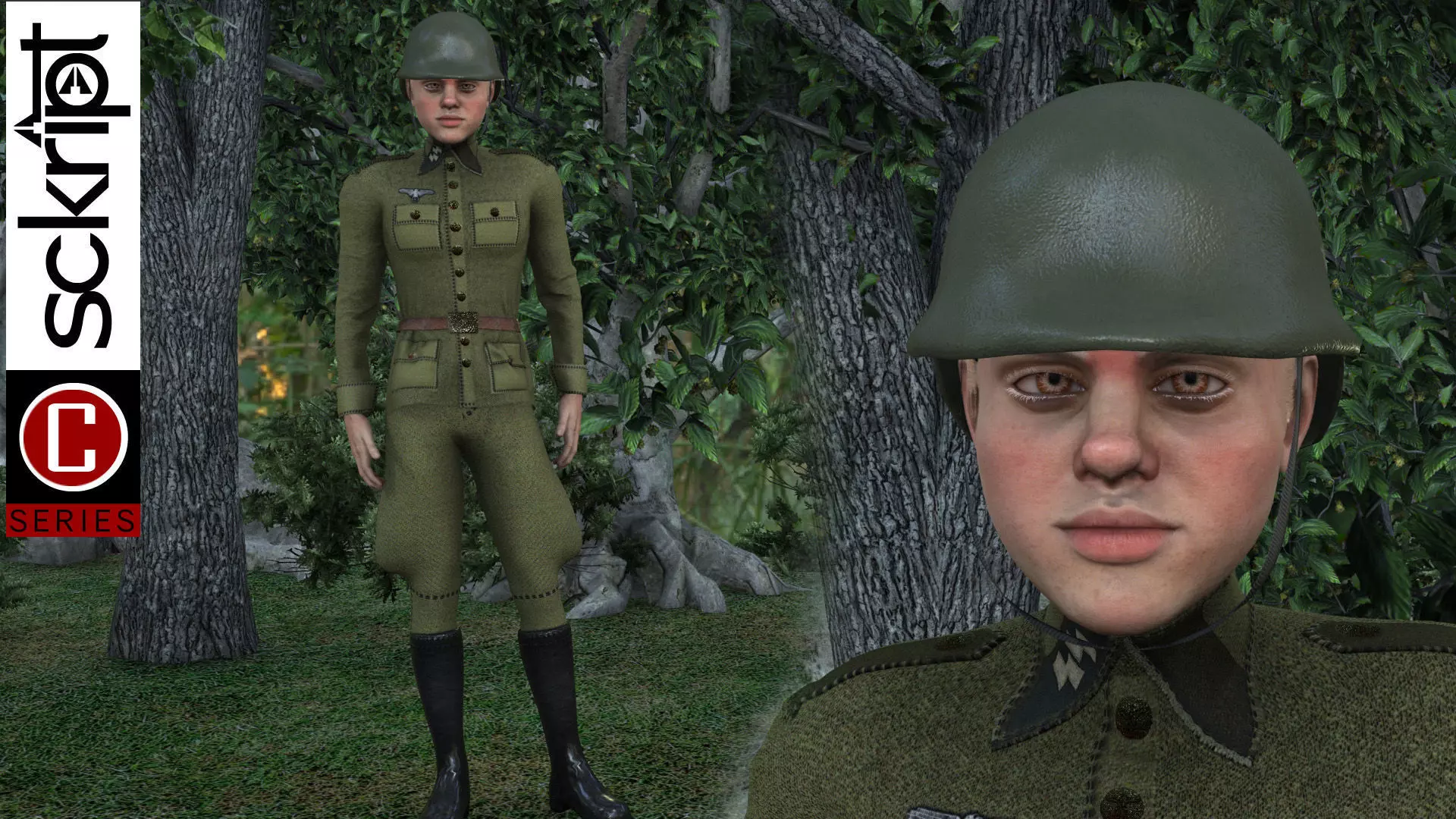 WWII German Soldier 3D model_0
