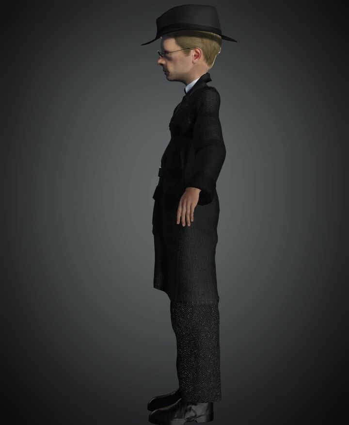 WWII Gestapo Agent 3D model_5